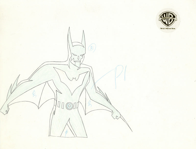 Batman Beyond Original Production Cel with Matching Drawing: Batman