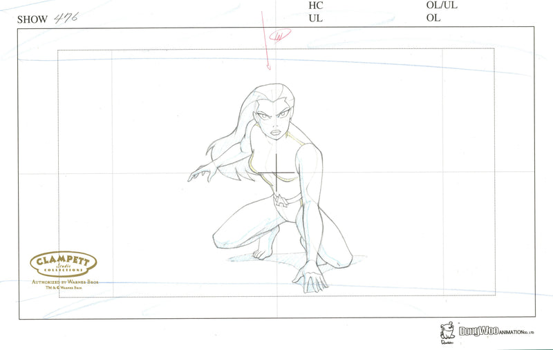 Justice League Unlimited Original Production Drawing: Aquagirl