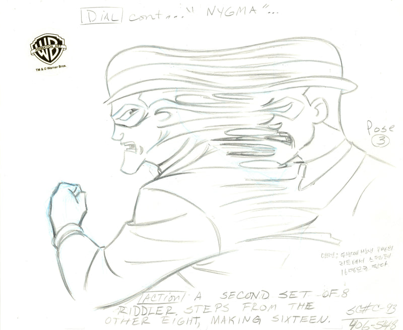 Batman The Animated Series Original Production Drawing: Riddler