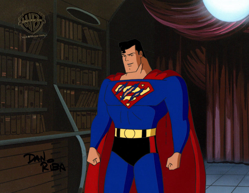 Superman The Animated Series Original Production Cel Signed by Dan Riba: Superman