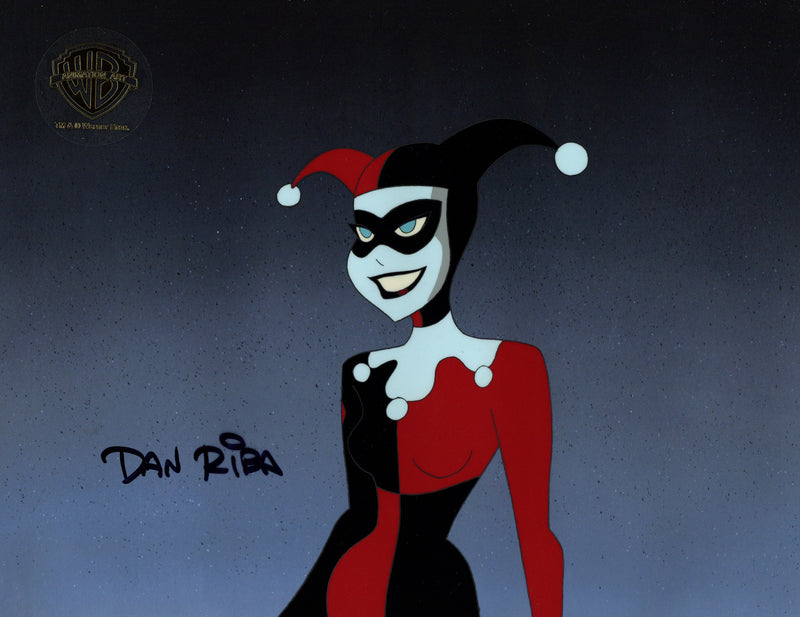 The New Batman Adventures Original Production Cel Signed by Dan Riba: Harley Quinn