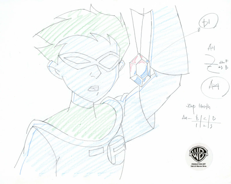 Teen Titans Original Production Drawing: Robin