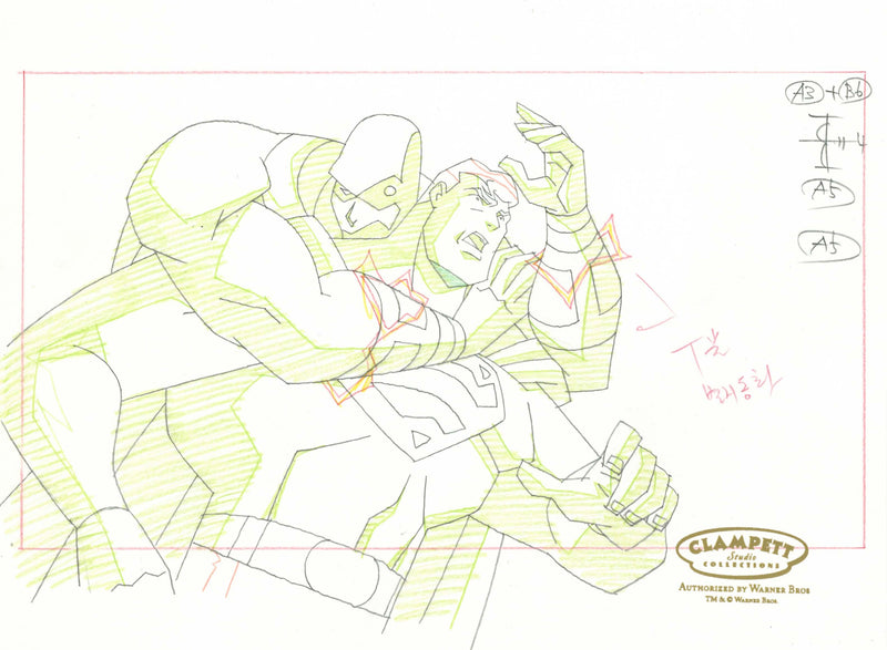 Justice League Original Production Drawing: Superman, Parasite
