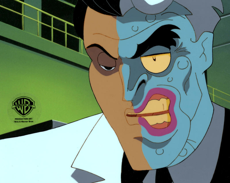 Batman The Animated Series Original Production Cel with Matching Drawing: Two-Face