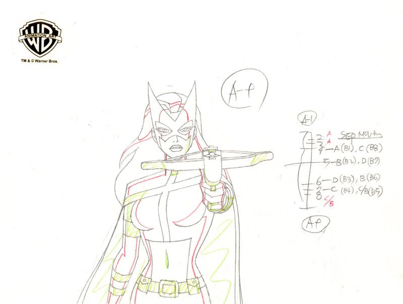 Justice League Unlimited Original Production Drawing: Huntress