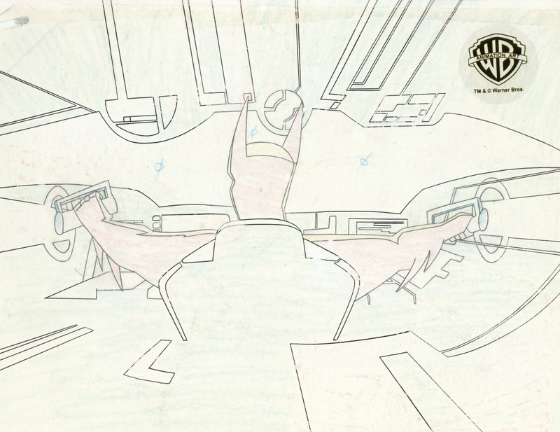 Batman Beyond Original Production Cel with Matching Drawing: Batman