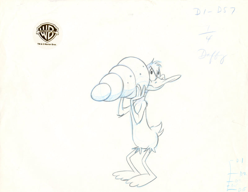 Looney Tunes Original Production Cel with Matching Drawing: Daffy Duck