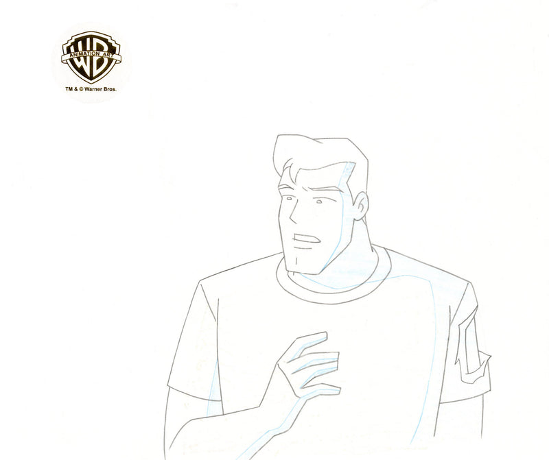Superman The Animated Series Original Production Cel with Matching Drawing: Saturn Girl, Clark Kent