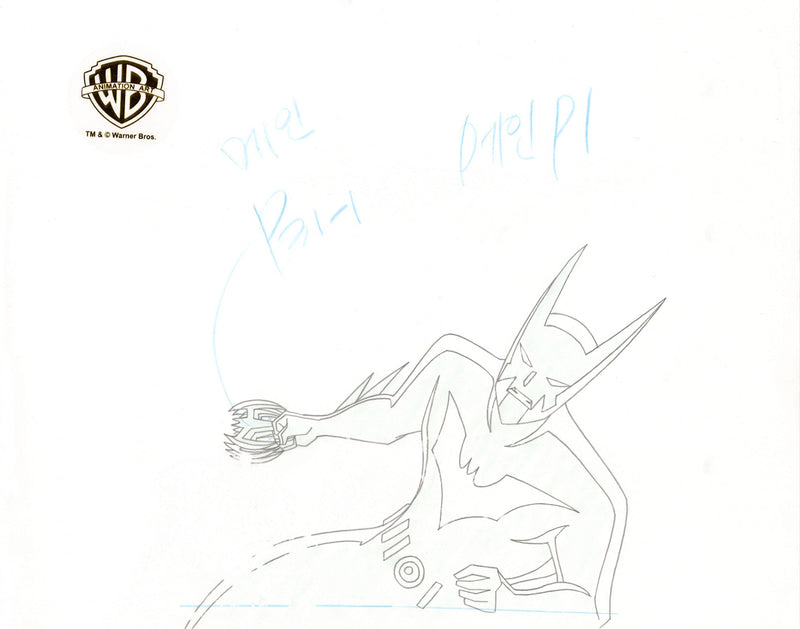 Batman Beyond Original Production Cel with Matching Drawing: Batman