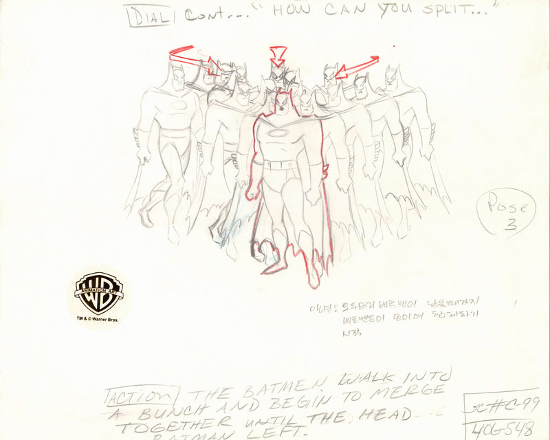 Batman The Animated Series Original Production Drawing: Batman