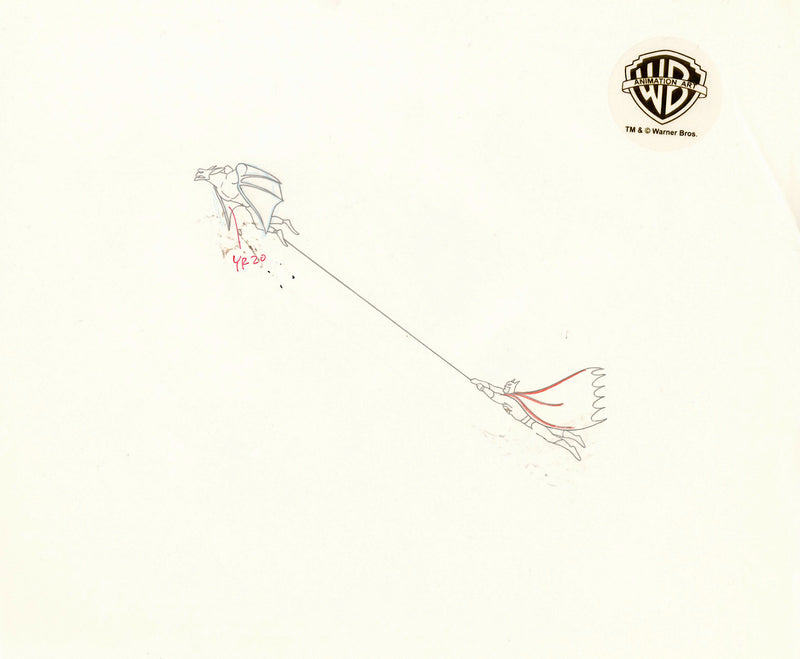 Batman The Animated Series Original Production Cel with Matching Drawing: Batman, Man-Bat
