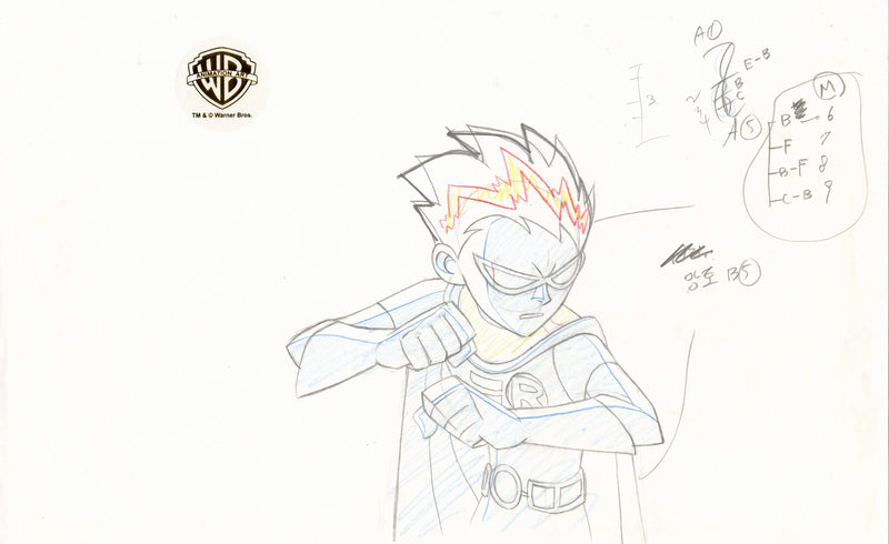 Teen Titans Original Production Drawing: Robin