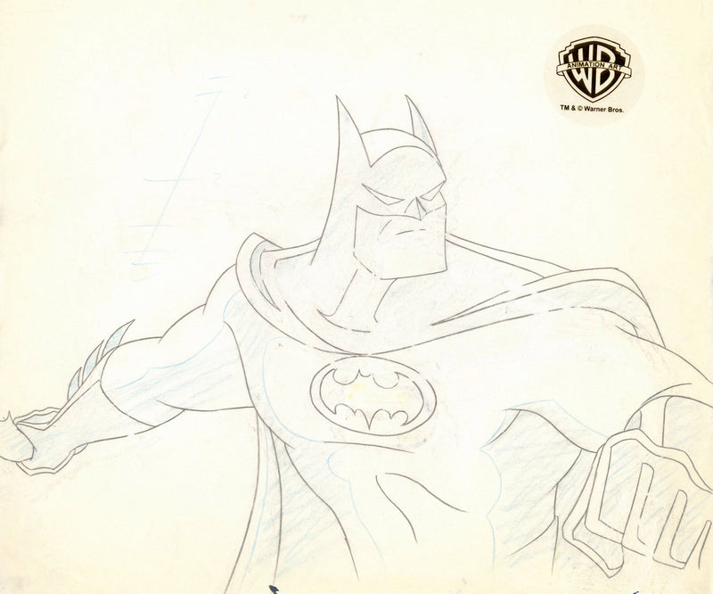 Batman The Animated Series Original Production Cel with Matching Drawing: Batman