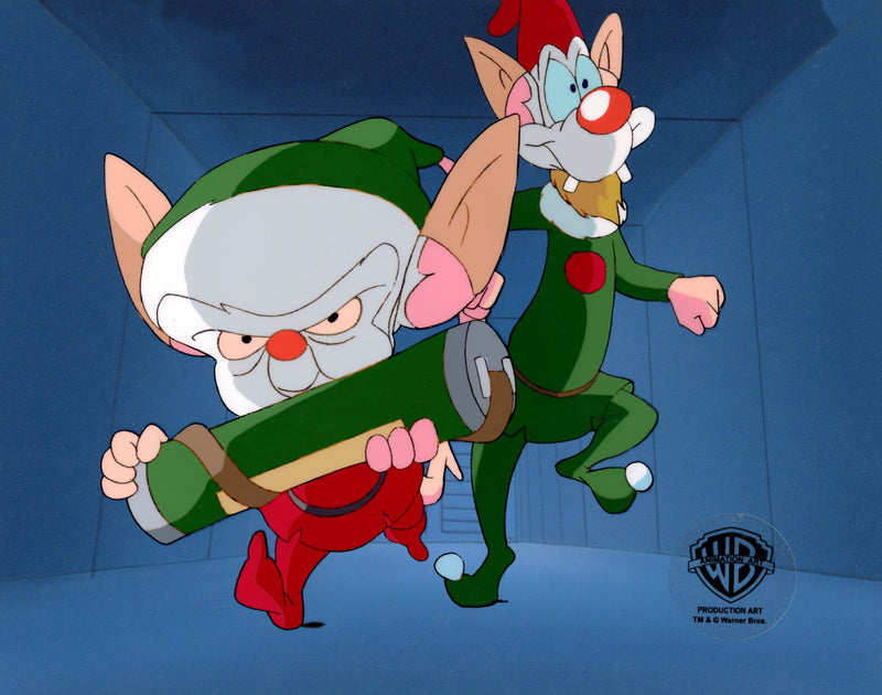 Pinky And The Brain Original Production Cel with Matching Drawing: Pinky, Brain