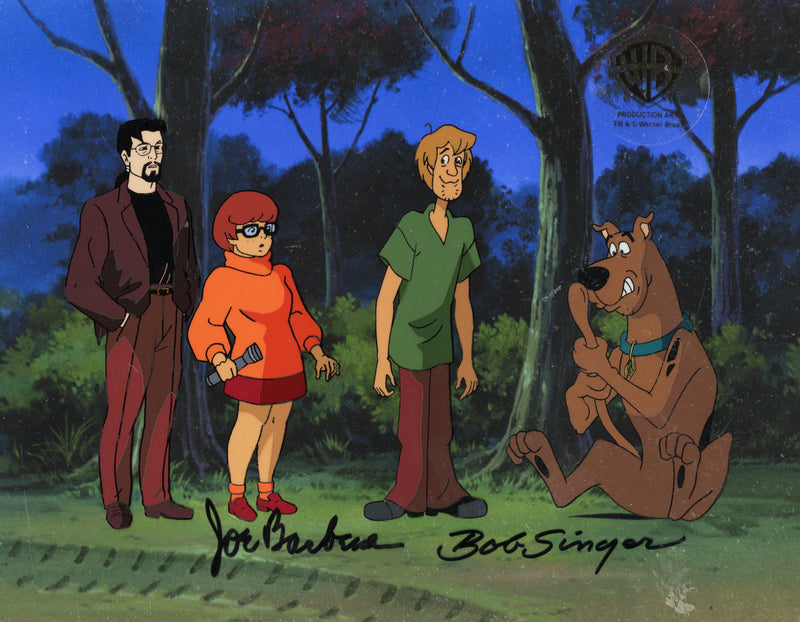 Scooby-Doo and the Witch's Ghost Original Production Cel Signed by Bob Singer and Joe Barbera: Scooby-Doo, Shaggy, Velma, Ben Ravencroft