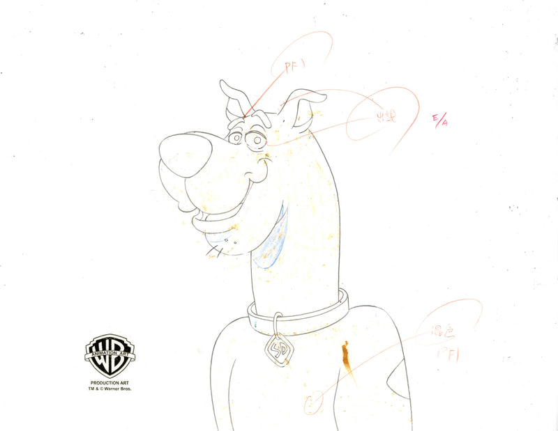 Scooby-Doo on Zombie Island Original Production Cel with Matching Drawing: Scooby-Doo