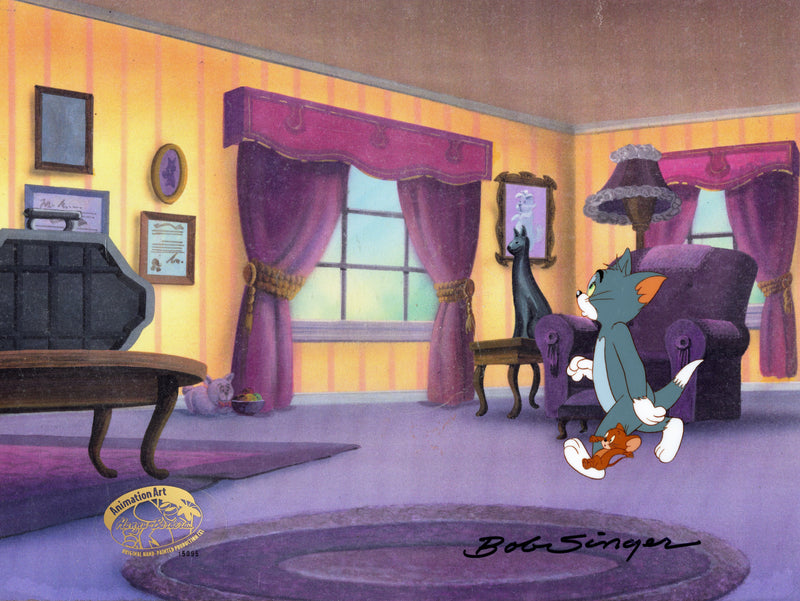 Tom And Jerry The Movie Original Production Cel Signed by Bob Singer: Tom, Jerry