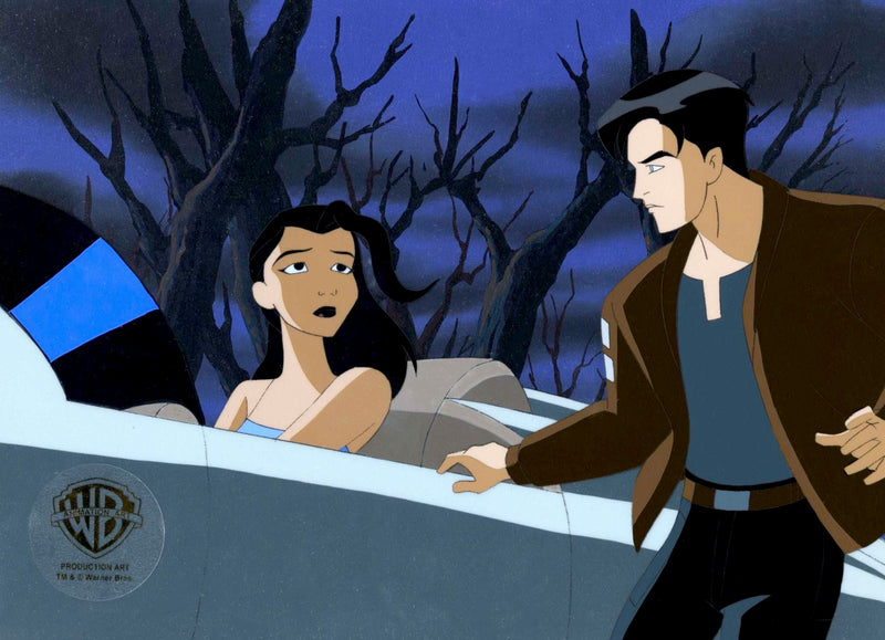 Batman Beyond Original Production Cel on Original Background: Terry McGinnis and Dana Tan