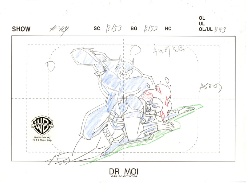 Justice League Unlimited Original Production Drawing: Wildcat, Atomic Skull