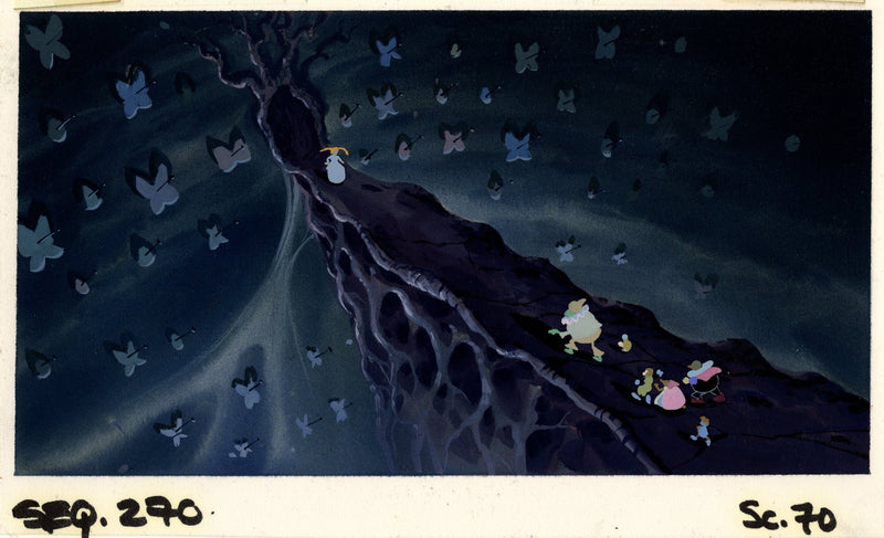 Thumbelina Original Concept Painting: Thumbelina, Grundel, Mr. Mole, Ms. Fieldmouse