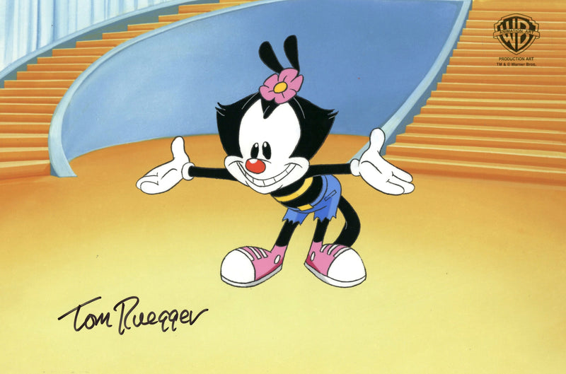 Animaniacs Original Production Cel with Matching Drawing Signed by Tom Ruegger: Dot