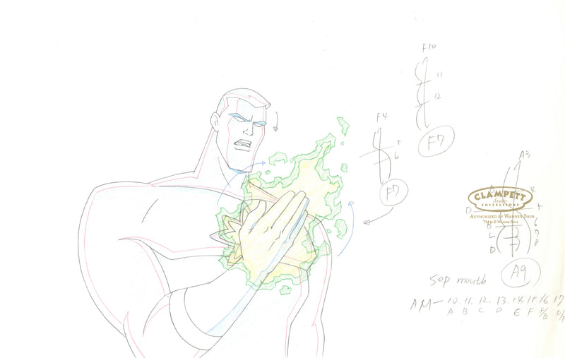 Justice League Unlimited Original Production Drawing: Captain Atom