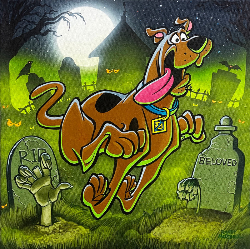 Randy Martinez Original Painting: Graveyard Scooby