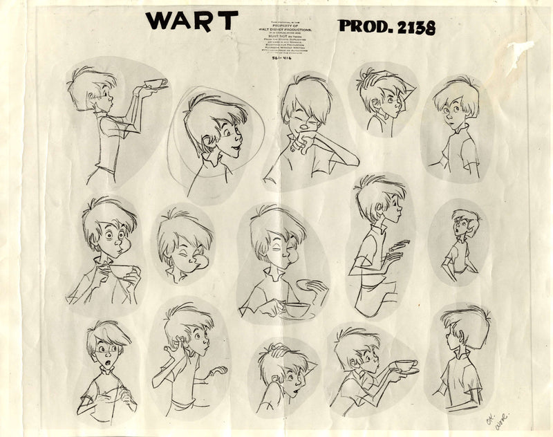 Sword in the Stone Original Production Model Sheet: Wart - Choice Fine Art