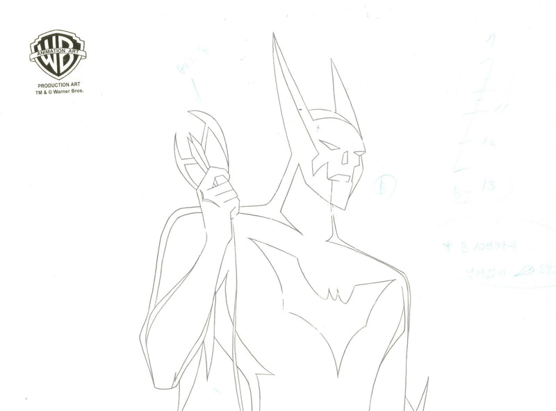 Batman Beyond Original Production Cel with Matching Drawing: Batman