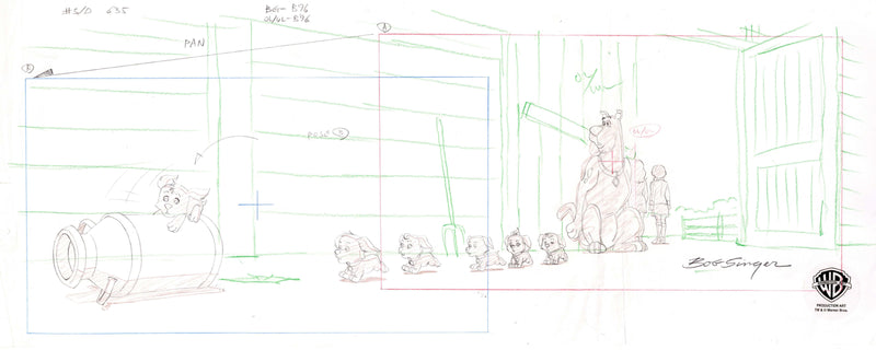 What's New, Scooby-Doo? Panoramic Original Production Drawing: Scooby Doo and The Secret Six - Choice Fine Art