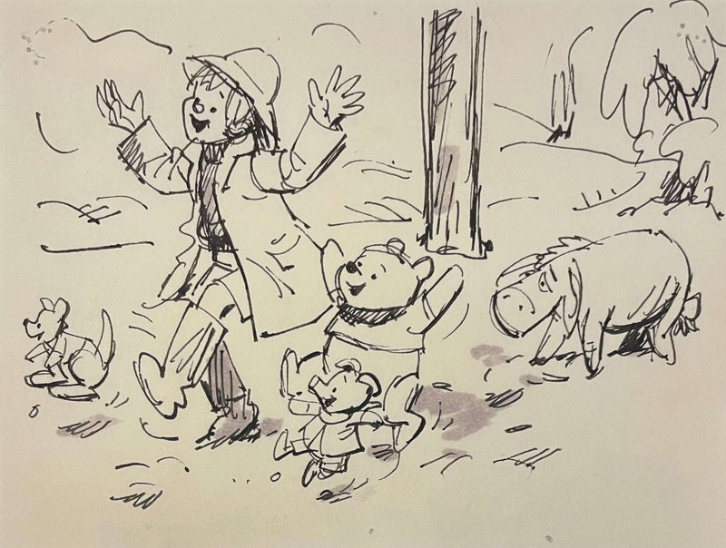 Winnie the Pooh and Tigger Too, Original Storyboard: Roo, Christopher Robin, Piglet, Winnie, Eeyore
