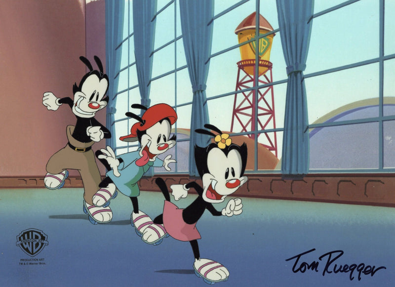 Animaniacs Original Production Cel Signed by Tom Ruegger: Wakko, Yakko, Dot - Choice Fine Art