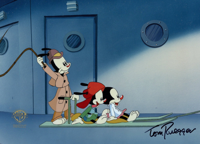 Animaniacs Original Production Cel Signed By Tom Ruegger: Yakko, Wakko, and Dot - Choice Fine Art