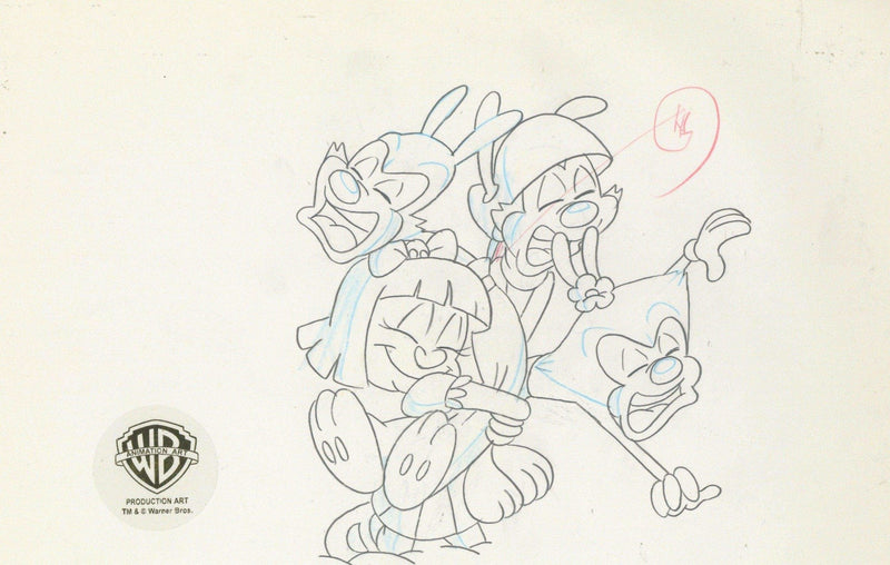 Animaniacs Original Production Drawing: Elmyra,Yakko, Wakko, and Dot - Choice Fine Art