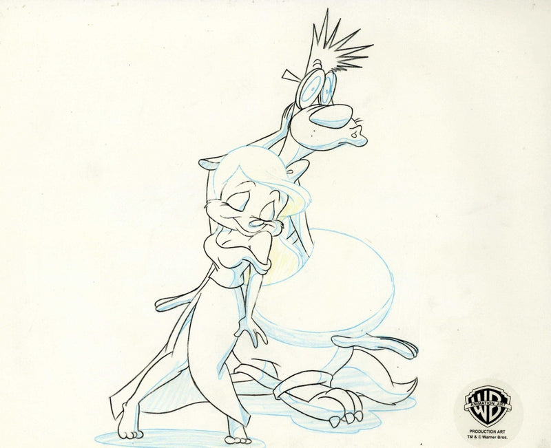Animaniacs Original Production Drawing: Minerva and Newt - Choice Fine Art