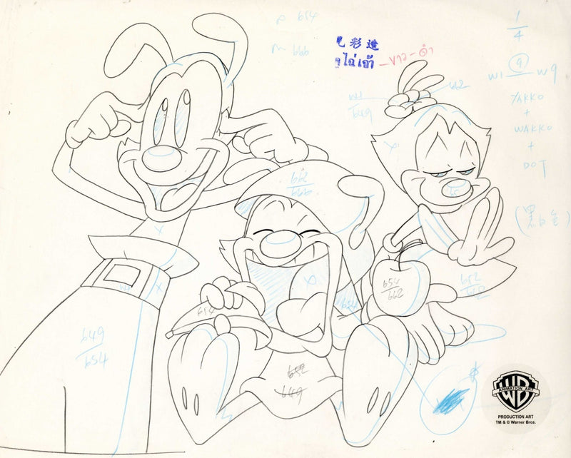 Animaniacs Original Production Drawing: Yakko, Wakko, and Dot - Choice Fine Art