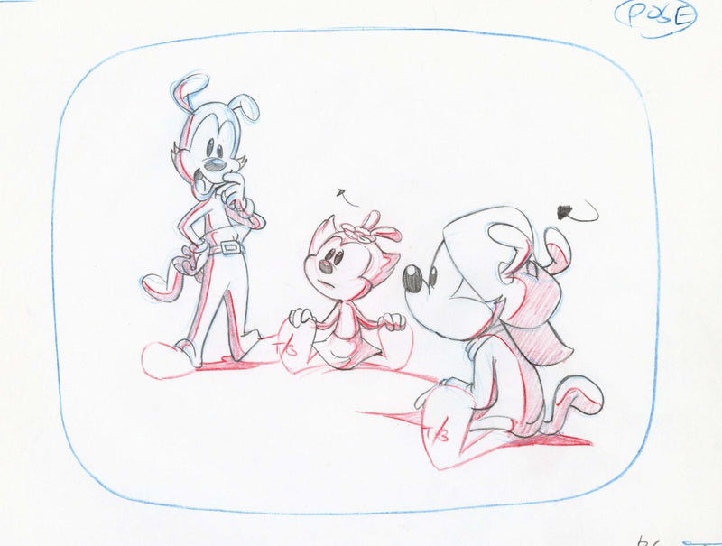 Animaniacs Original Production Drawing: Yakko, Wakko, and Dot - Choice Fine Art