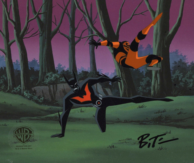 Batman Beyond Original Production Cel signed by Bruce Timm: Batman and Spellbind - Choice Fine Art