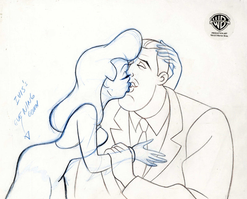 Batman The Animated Series Original Production Drawing: Harvey Dent and Dr. Pamela Isley - Choice Fine Art