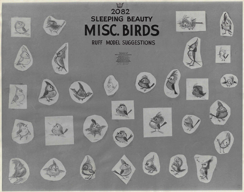 Birds from Sleeping Beauty Original Production Model Sheet - Choice Fine Art