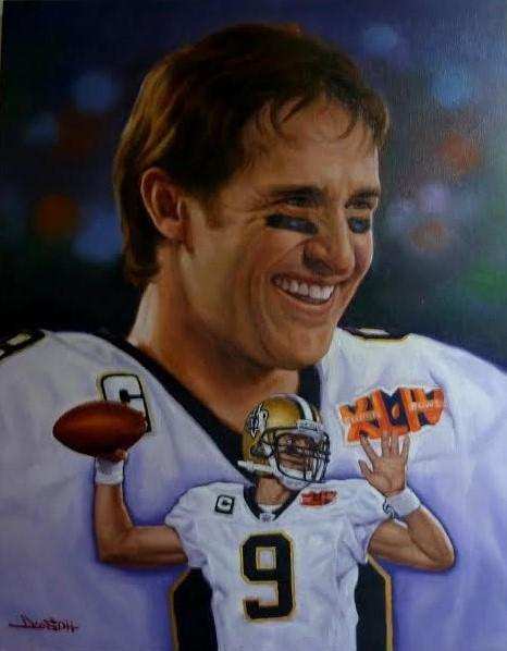 Doo S. Oh Original Painting: Drew Brees - Choice Fine Art