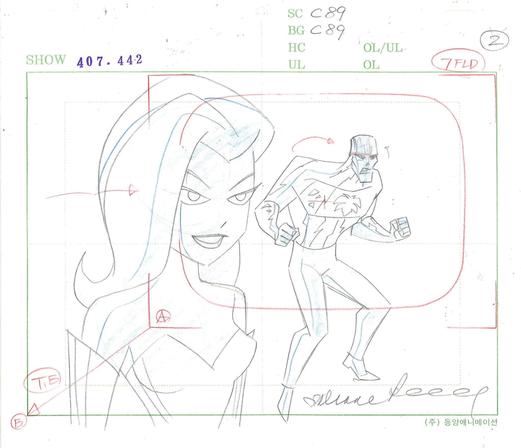 THE NEW BATMAN ADVENTURES ORIGINAL PRODUCTION DRAWING: POISON IVY Original Production Cel DC Comics Studio Artist 