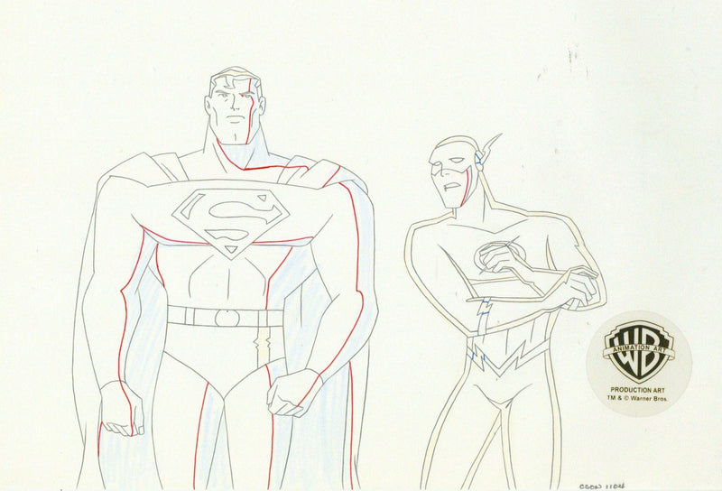 Justice League Original Production Drawing: Superman and The Flash - Choice Fine Art