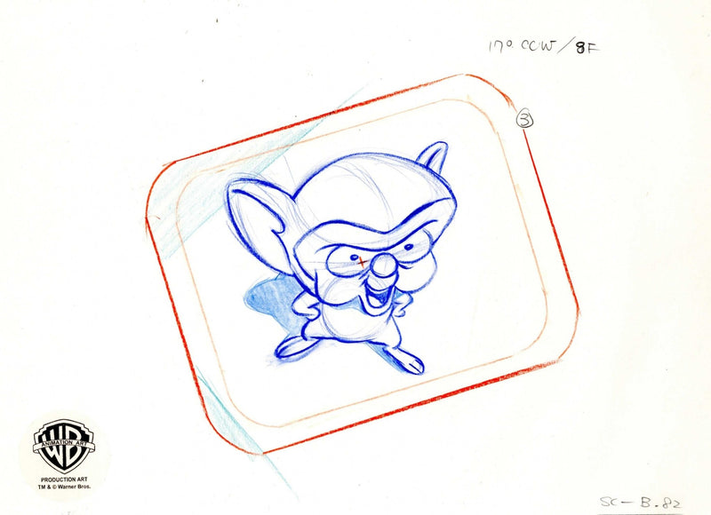 Pinky And The Brain Original Production Drawing: Brain - Choice Fine Art