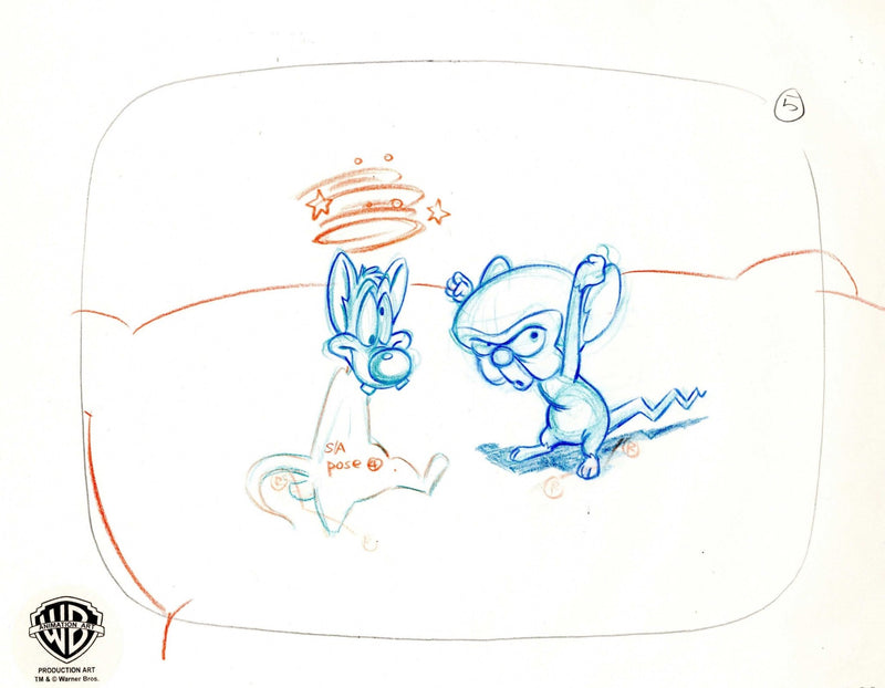 Pinky And The Brain Original Production Drawing: Pinky and Brain - Choice Fine Art