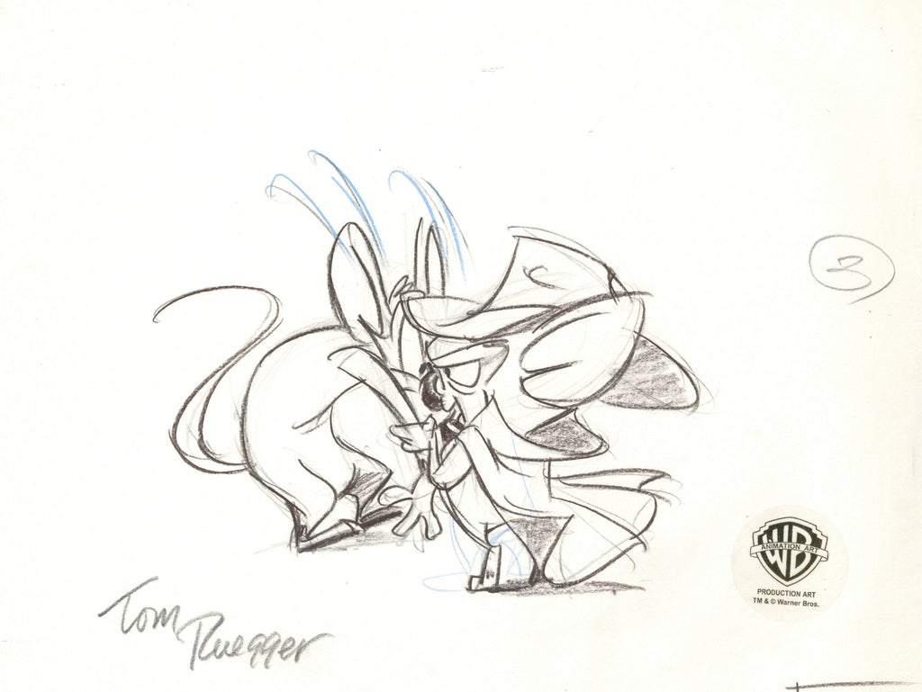 Pinky And The Brain Original Production Layout Drawing Signed by Tom Ruegger: Pinky and Brain - Choice Fine Art