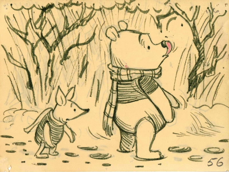 Pooh and Piglet Original Storyboard Drawing - Choice Fine Art