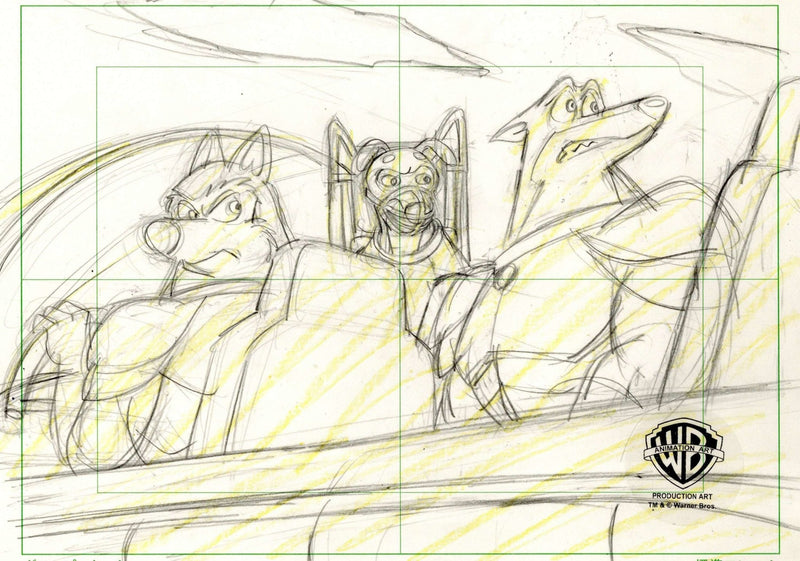 Road Rovers Original Production Layout Drawing: Blitz, Exile, and Muzzle - Choice Fine Art
