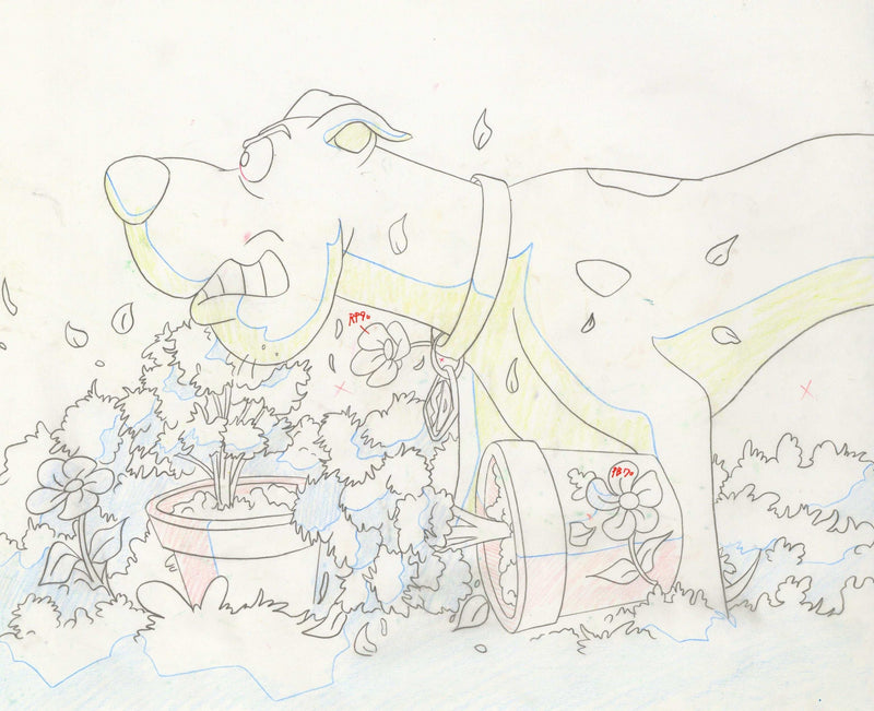 Scooby-Doo on Zombie Island Original Production Cel on Original Production Background with Matching Drawing: Scooby - Choice Fine Art