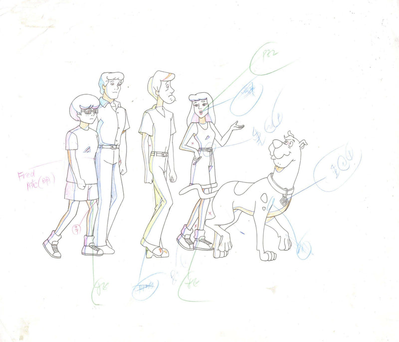 Scooby Doo Original Production Pan Cel With Matching Drawing Original Production Cel with Matching Drawing Hanna Barbera Studio Art 